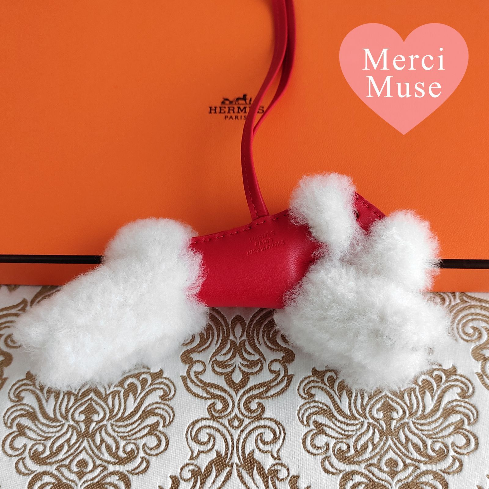 なお品 バディチャーム レッド 赤 エルメス W刻印 MerciMuse メルシーミューズ