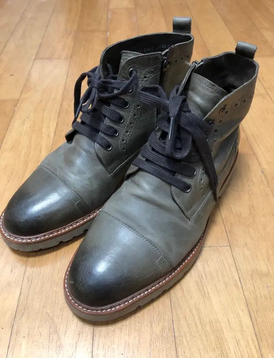 ソーダ オム ジッパーブーツ ウォーカーブーツ グレー カーキ 270