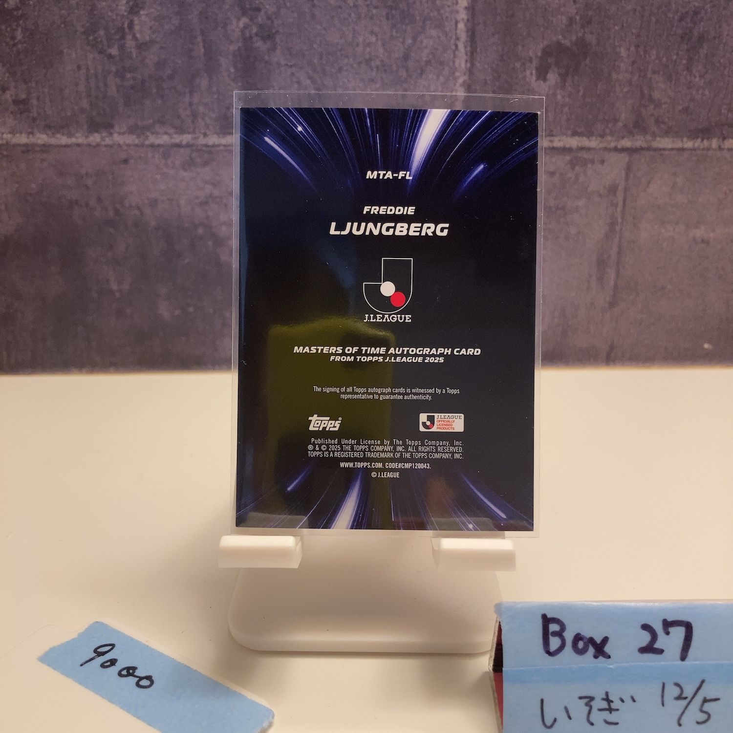 2025 Topps J.League Freddie Ljungberg 75 99 直筆サインカード 清水エスパルス MASTERS OF TIME カード