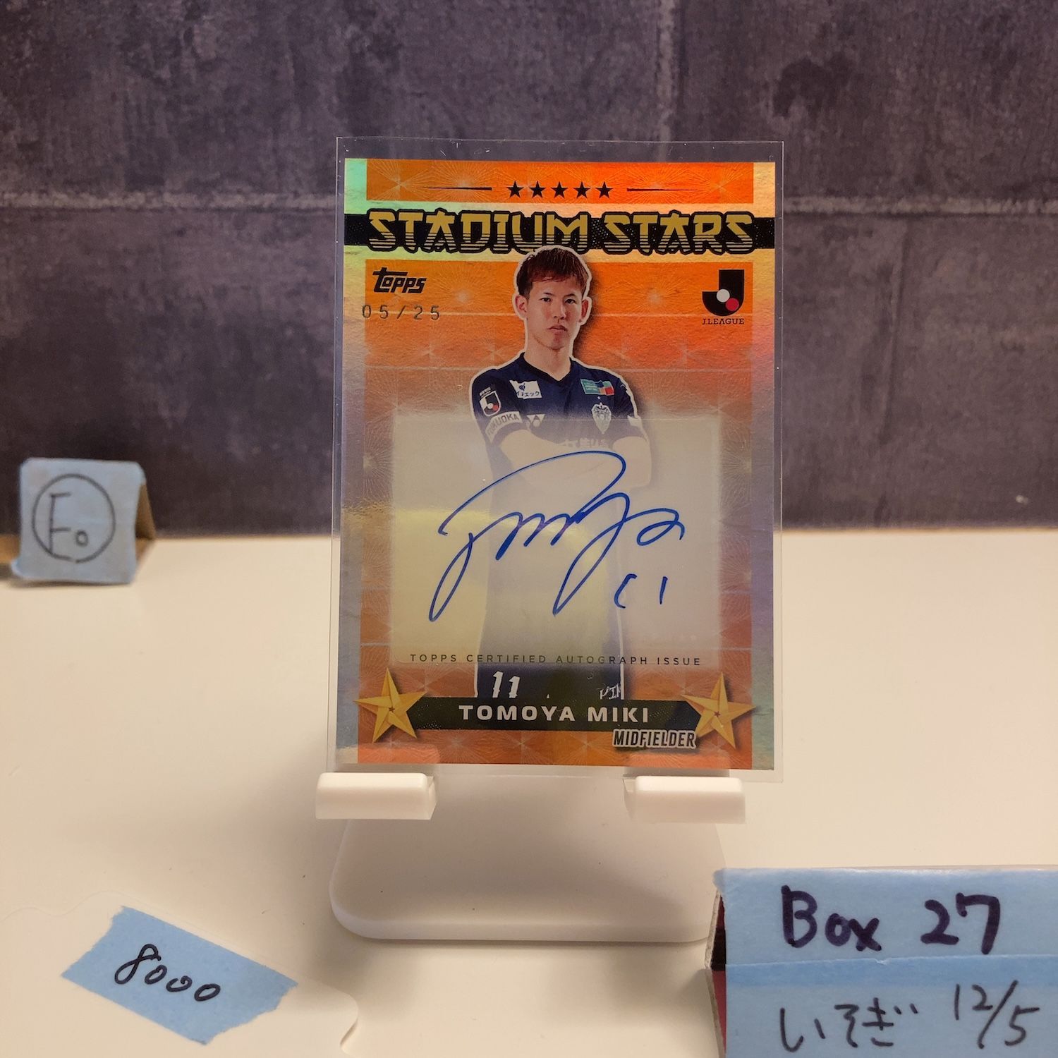 2025 Topps J.League 三木友哉 Tomoya Miki 05/25 直筆サインカード