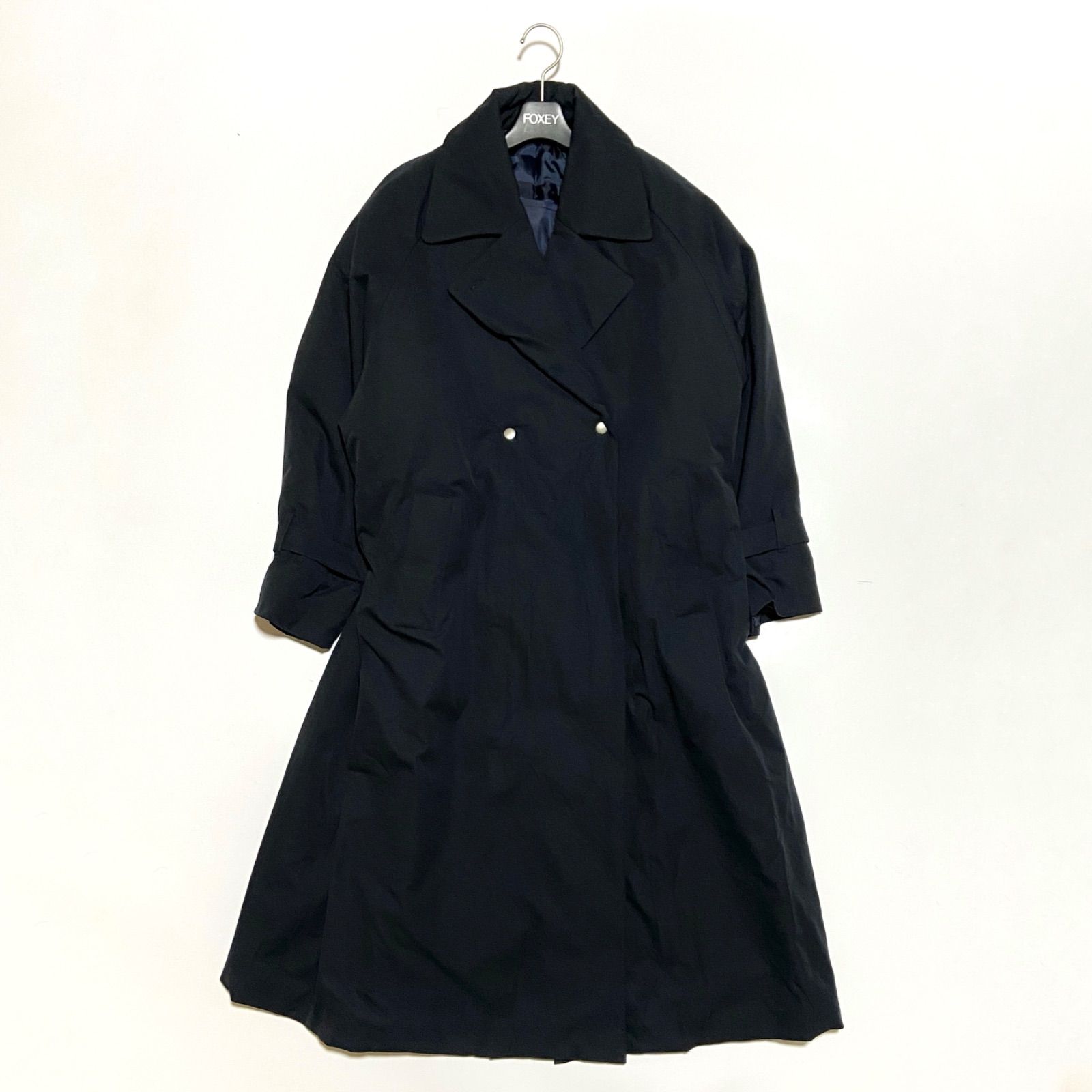 IEDIT イディット チェスターコート テーラードコート コラボ 神山まりあ 中綿 ロング Aライン 撥水加工 ネイビー Mサイズ