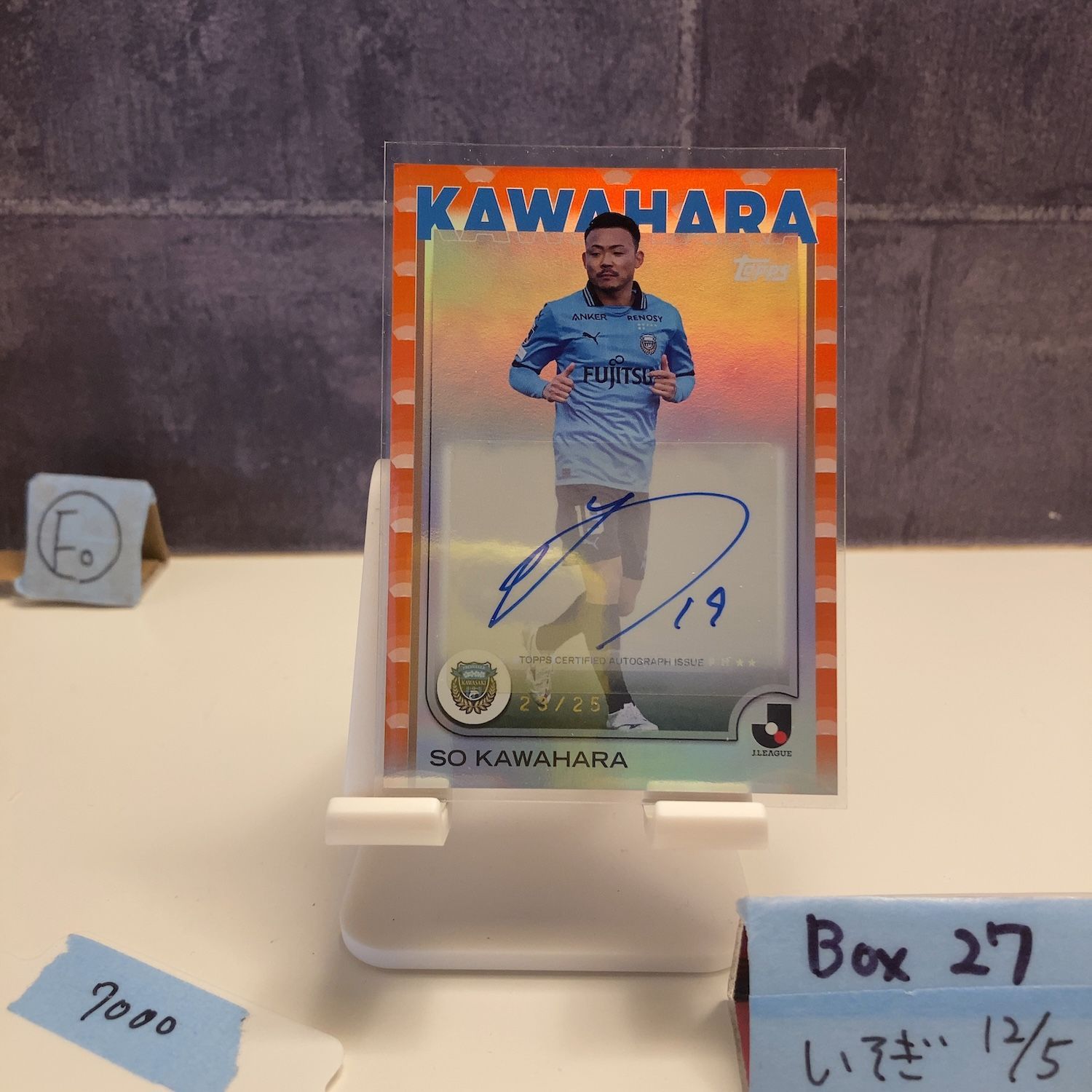 2025 Topps J.League 川原創 So Kawahara 29/25 直筆サインカード 川崎