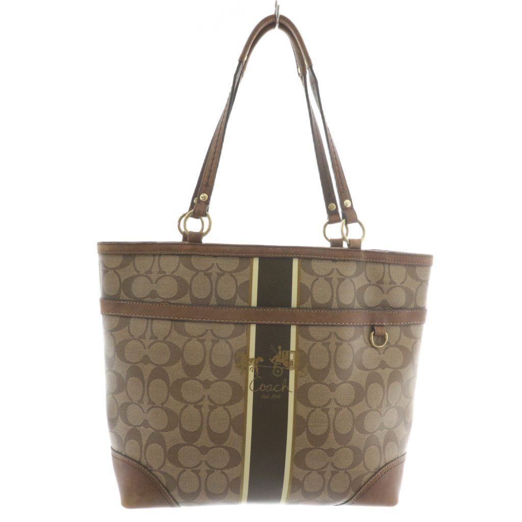 コーチ COACH トートバッグ ハンド PVC レザー シグネチャー