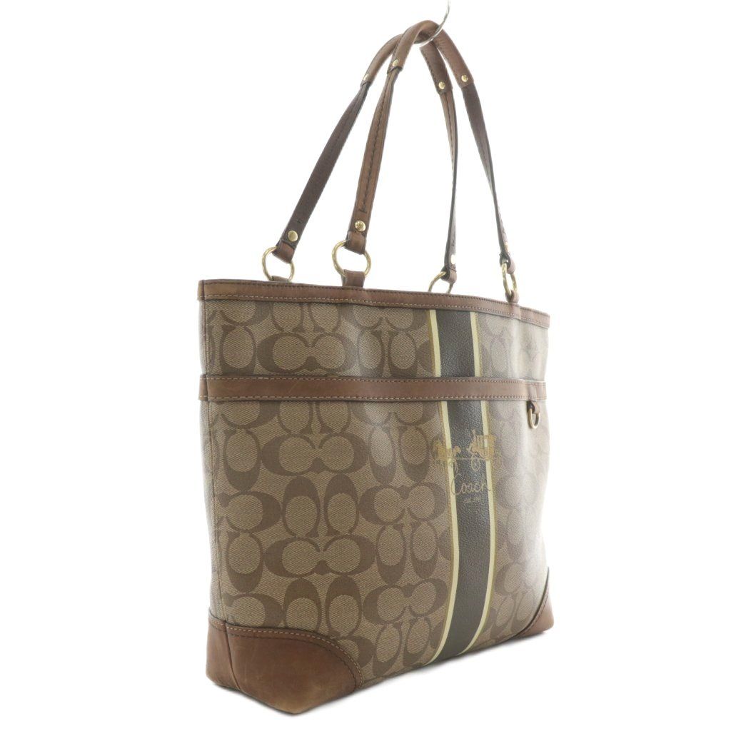 コーチ COACH トートバッグ ハンド PVC レザー シグネチャー