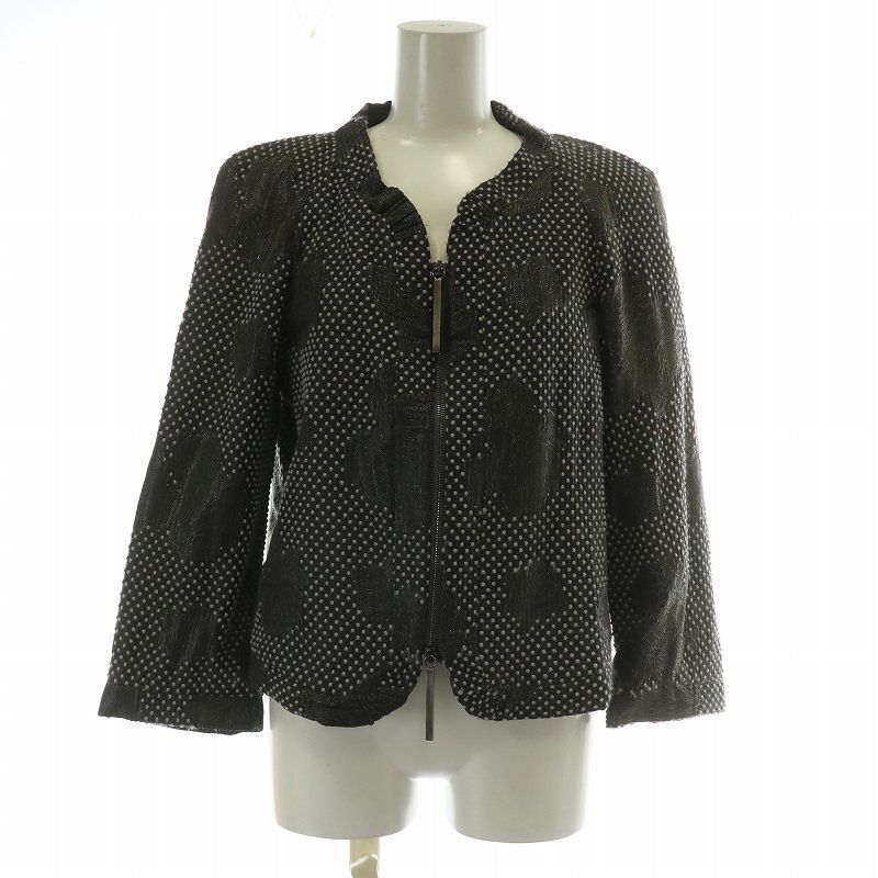 ジョルジオアルマーニ GIORGIO ARMANI ノーカラージャケット ウール混