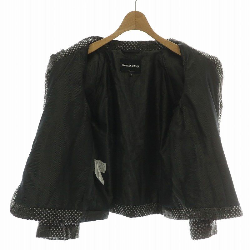 ジョルジオアルマーニ GIORGIO ARMANI ノーカラージャケット ウール混