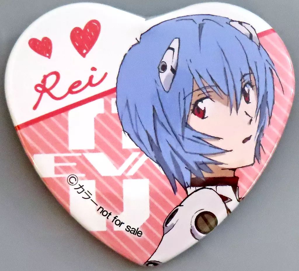 中古】バッジ・ピンズ [単品] 綾波レイ(プラグスーツ/ピンク) ハート缶