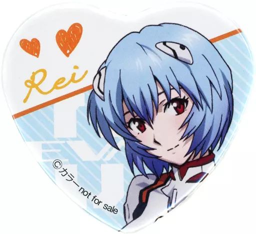 中古】バッジ・ピンズ [単品] 綾波レイ(プラグスーツ/ブルー) ハート缶