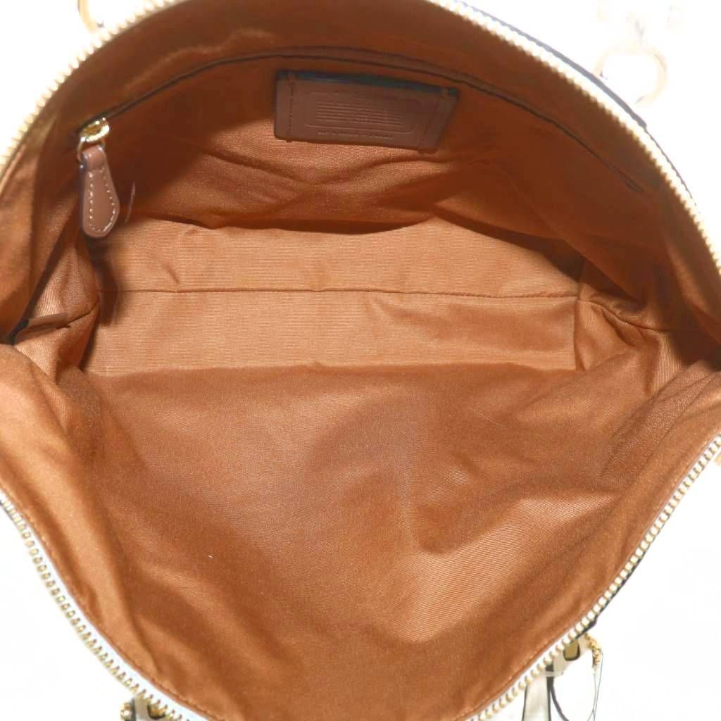 コーチ COACH ハンドバッグ レザー ロゴ ゴールド金具 白 ホワイト
