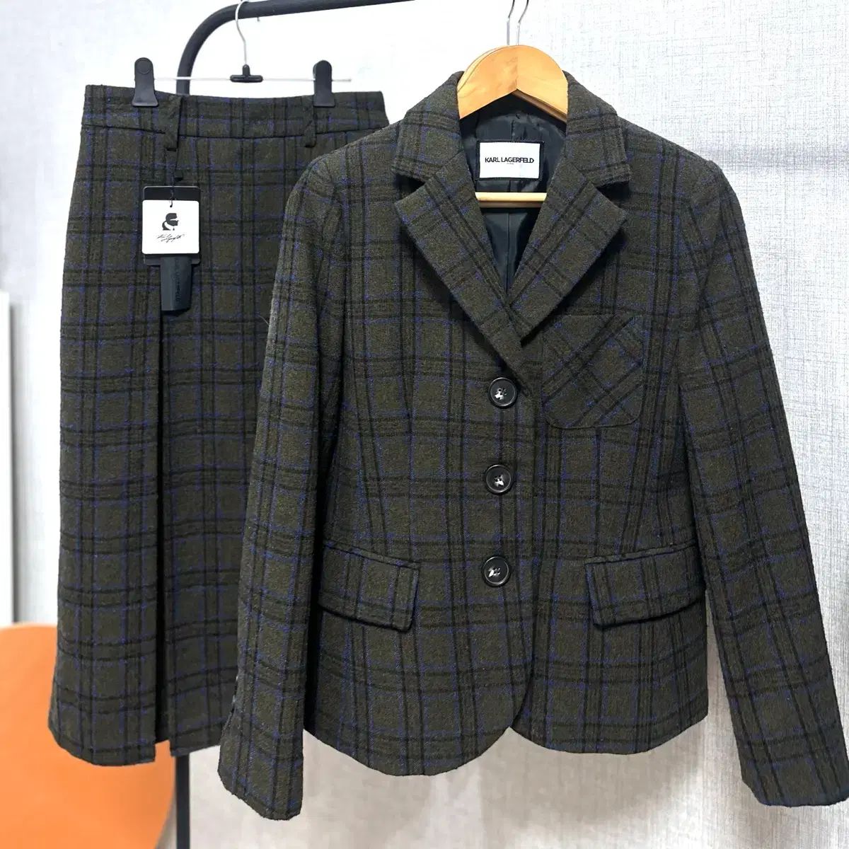 Karl Lagerfeld カールラガーフェルド チェック ジャケット スカート セット