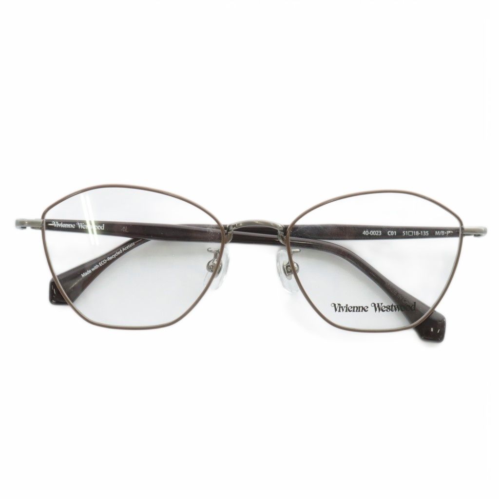 ヴィヴィアンウエストウッド Vivienne Westwood 眼鏡 メガネ メタルフレーム デモレンズ 多角形型 ロゴ 51□18-135 茶色 ブラウン 40-0023 /XZ ■GY11