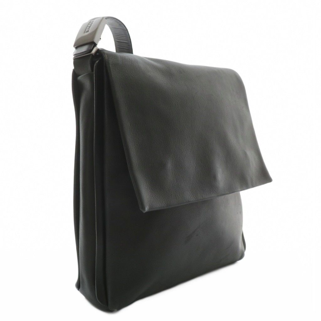 バリー BALLY ショルダーバッグ レザー フラップ マグネット 黒