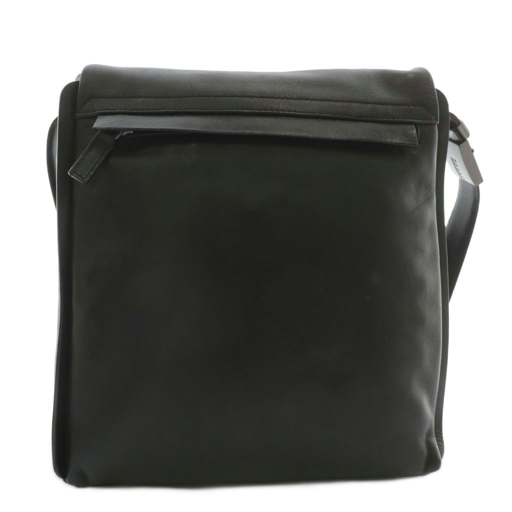 バリー BALLY ショルダーバッグ レザー フラップ マグネット 黒