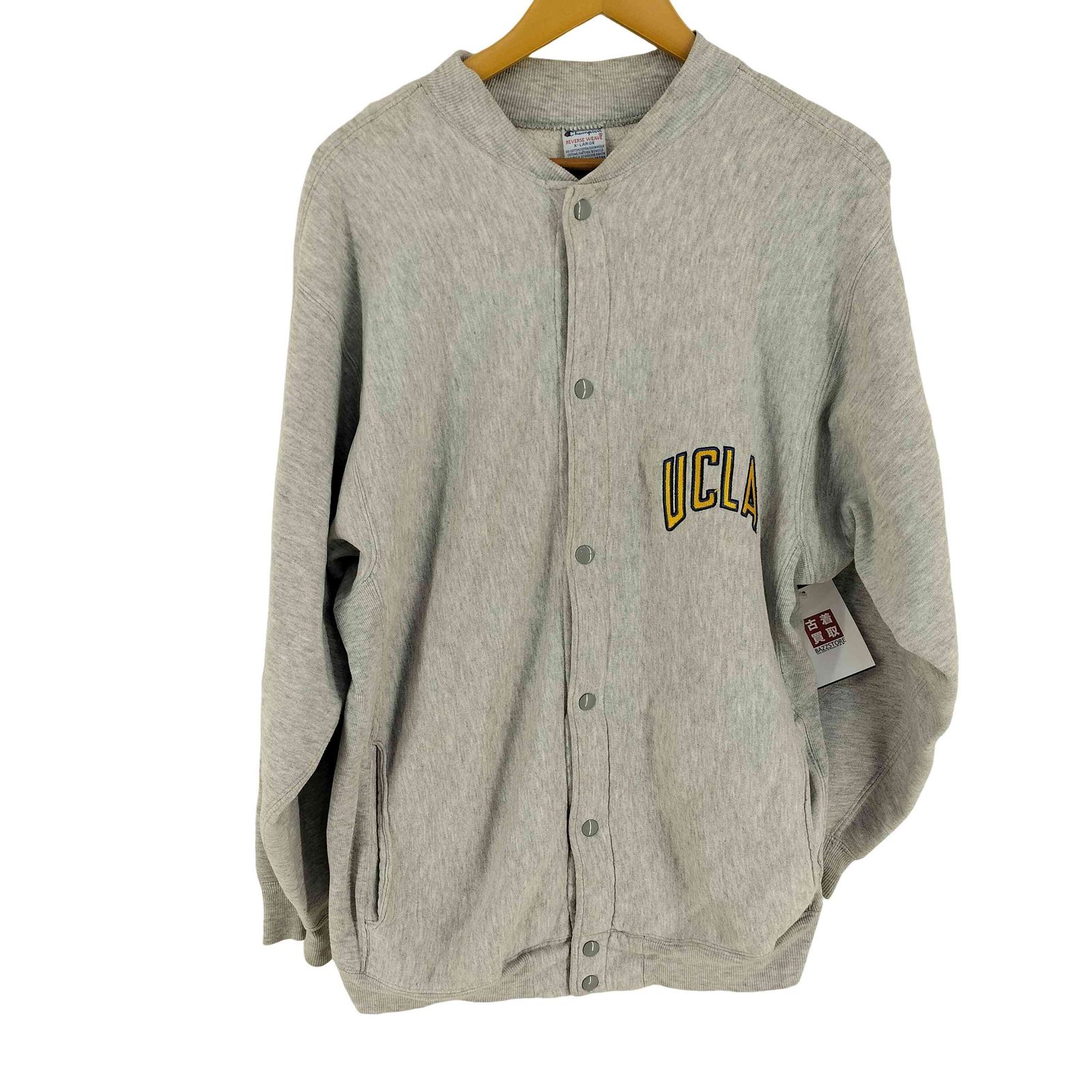 チャンピオン Champion 90 S 刺繍タグ UCLA Reverse Weave リバースウィーブ スナップカーディガン メンズ import XL