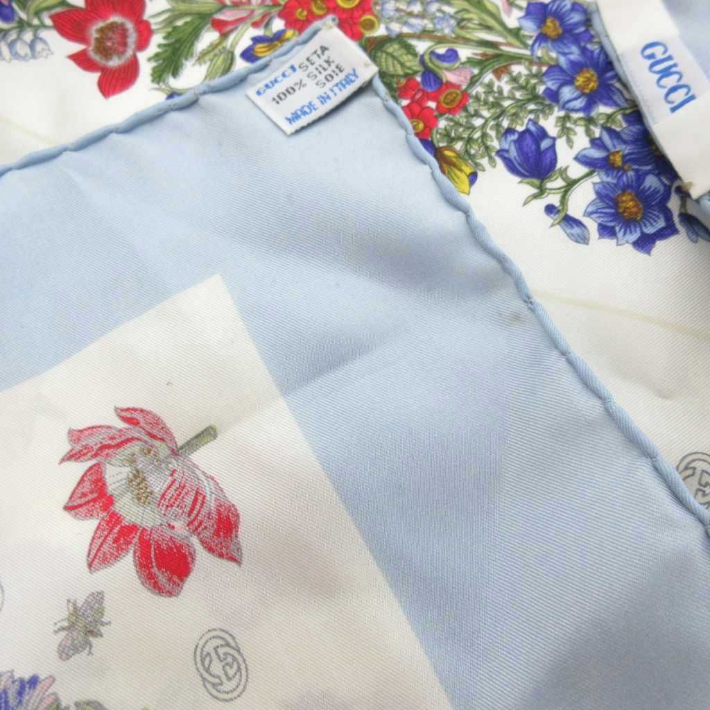 グッチ GUCCI スカーフ シルク 絹100％ フラワー 花柄 インター