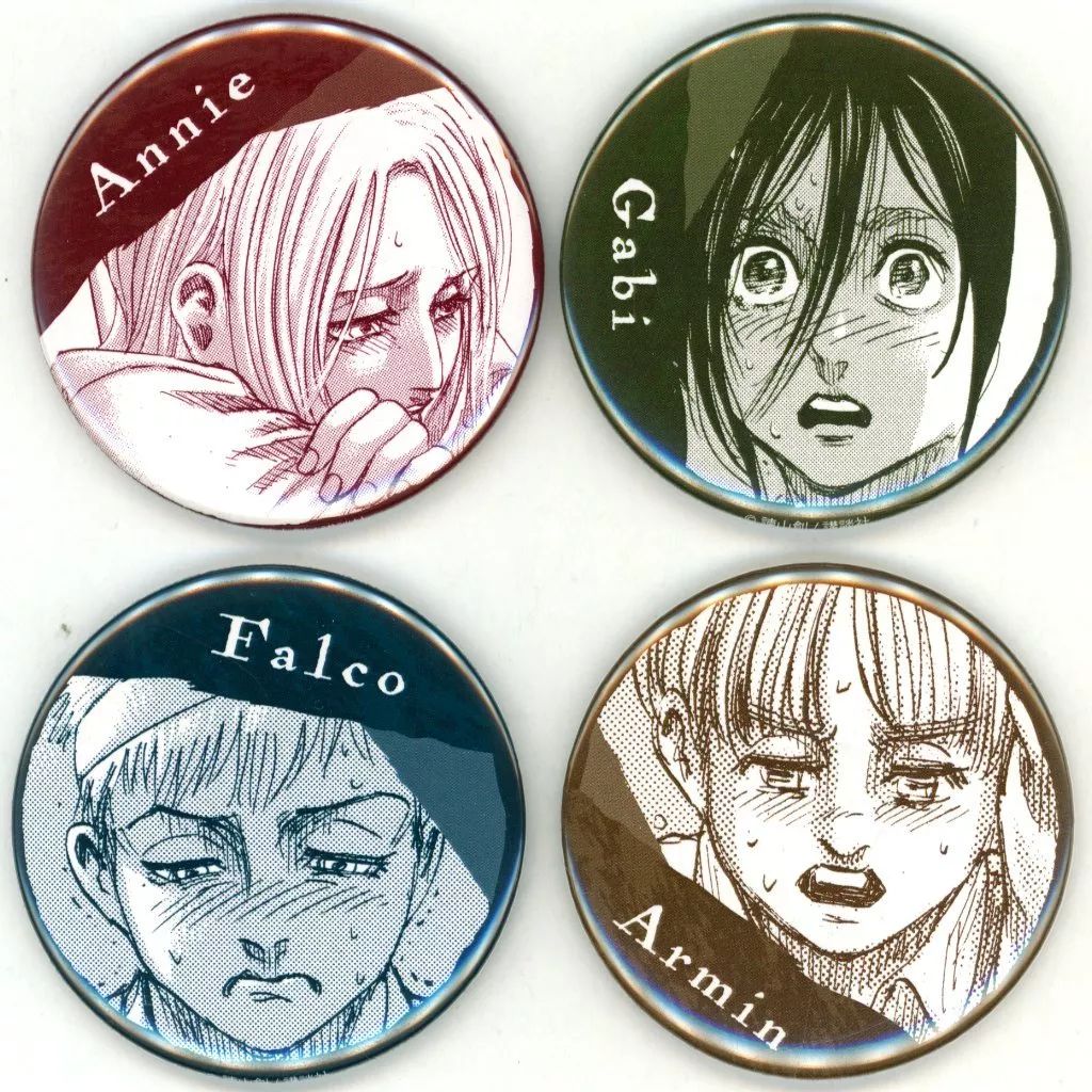 中古】バッジ・ビンズ 集合 缶バッジセット てれVer. 「進撃の巨人