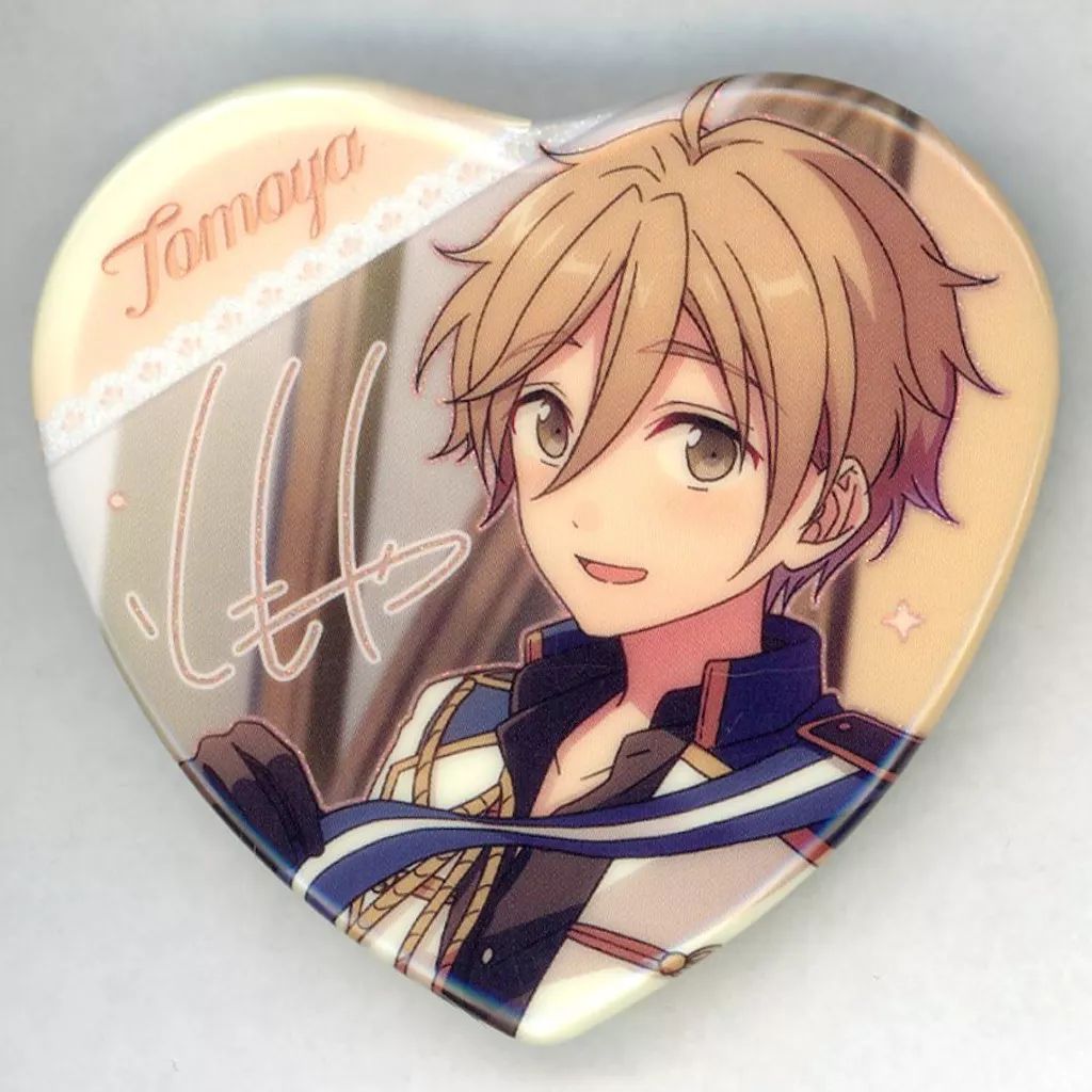 真白友也 中国 甜心ハート缶バッジ あんスタ バレンタイン 真白友也