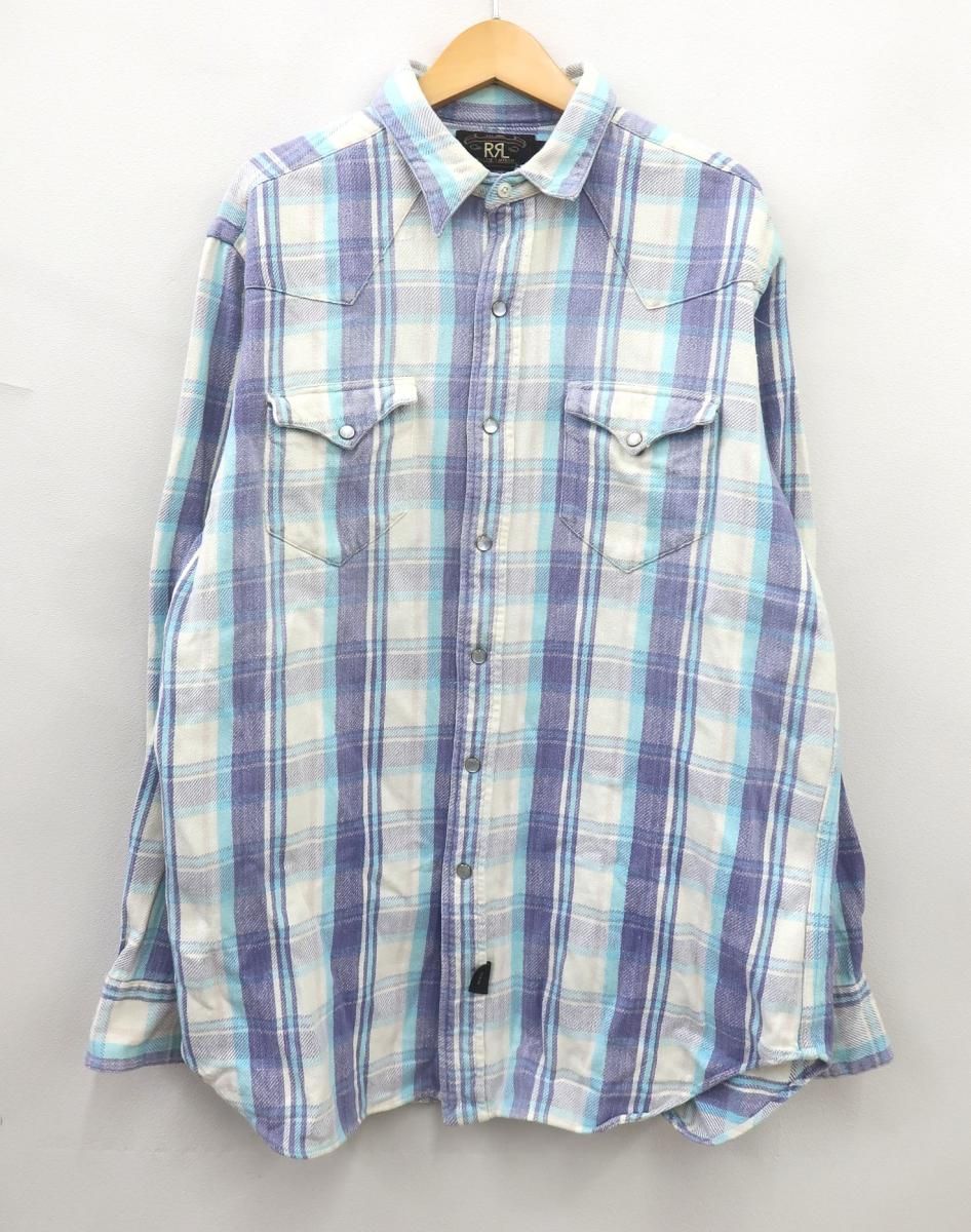 2006 RRL ダブル アール エル 90 s チェックウエスタンシャツ M