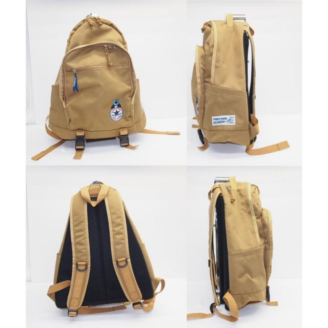 SUNSUN × CONVERSE 74：ベージュ バックパック リュックサック B4 23L