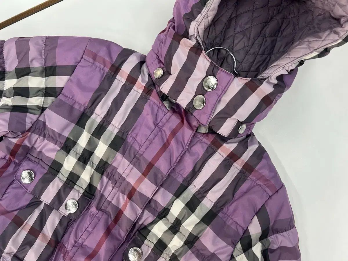 バーバリー 2 Y フード チェック ダウン キッズ