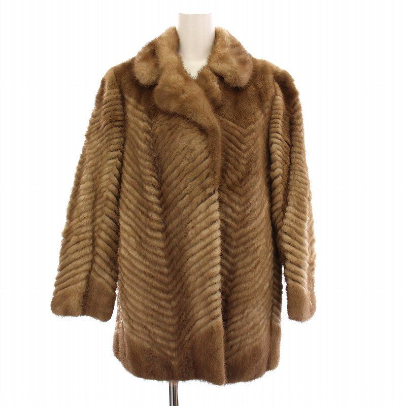 【中古】ノーブランド 毛皮コート ミンクファー ハーフ アウター 9 ブラウン /YM ■MT レディース ノーブランド 毛皮コート ミンクファー ハーフ アウター 9 ブラウン