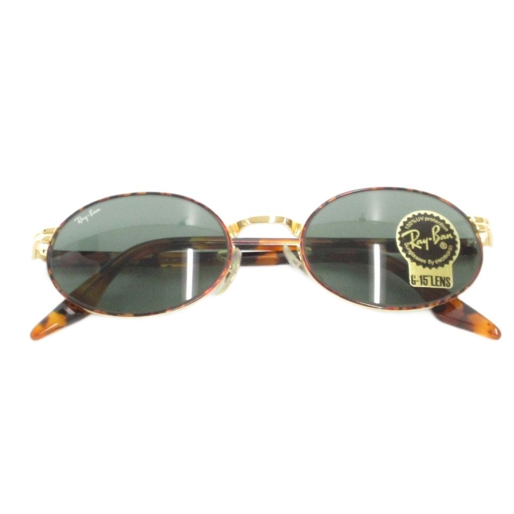 美品 Ray-Ban サングラス ゴールド べっ甲 ボシュロム W2188 レイバン RAY BAN ボシュロム サングラス アイウェア 度無し べっ甲柄