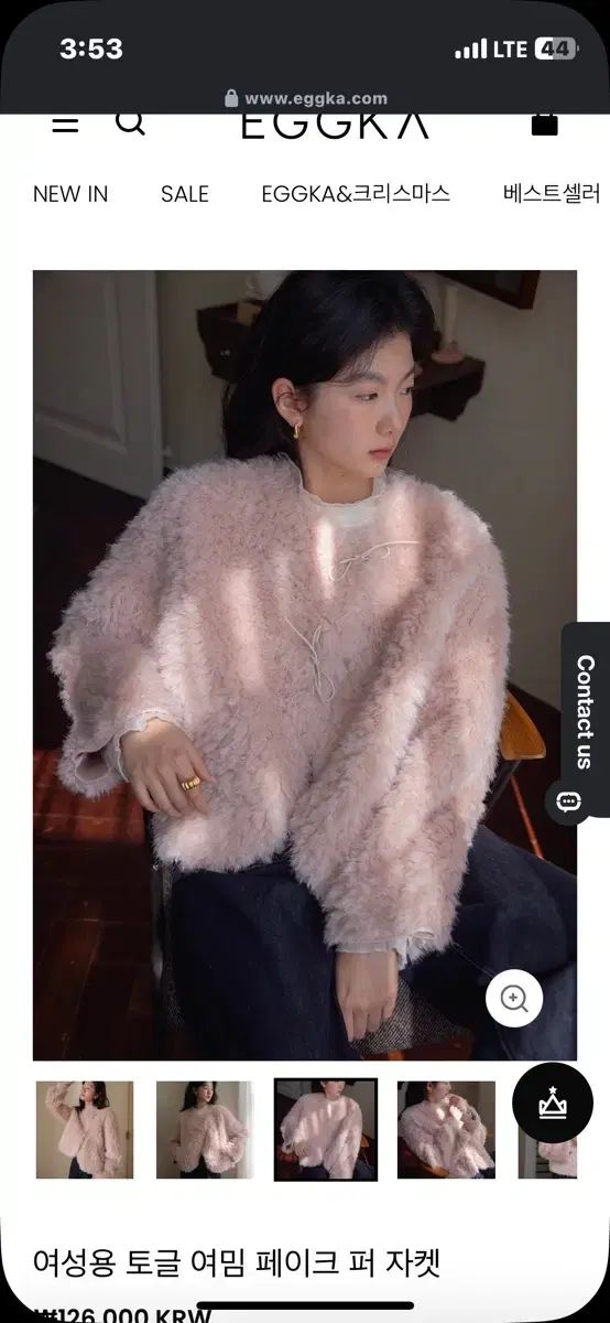 エッグカ エッグカー トゥー クル レディース yeomim ファージャケット ピンク