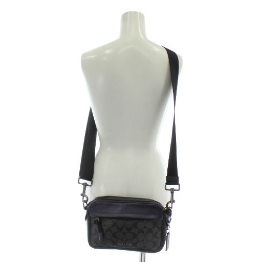 コーチ COACH ショルダーバッグ PVC レザー シグネチャー 総柄 ロゴ 黒 コーチ COACH ショルダーバッグ PVC レザー シグネチャー 総柄 ロゴ 黒