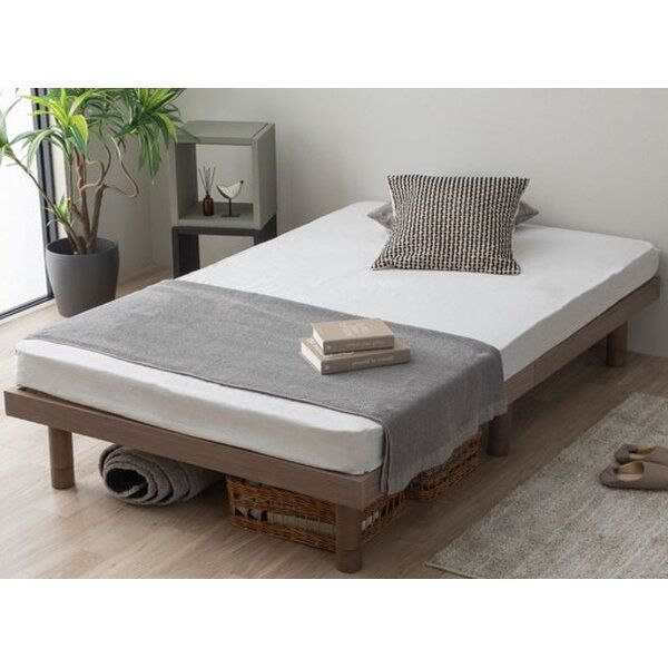 桐すのこベッド 高さ調整4段階 通気性抜群 頑丈設計 ダブル D グレー GR ポケットコイルマットレス ハード 付き 組立式