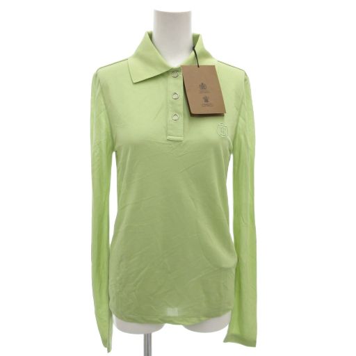 【中古】未使用品 バーバリー BURBERRY タグ付き ポロシャツ 長袖 XS ライムグリーン 黄緑 スナップボタン 8041065 バーバリー BURBERRY タグ付き ポロシャツ 長袖 XS ライムグリーン 黄