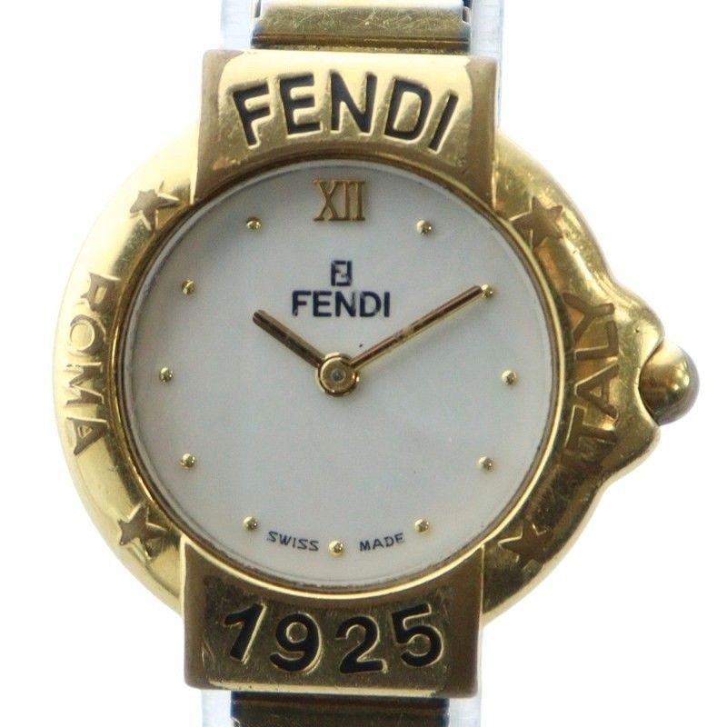 フェンディ FENDI 腕時計 ウォッチ クォーツ ロゴ シェル文字盤 配送