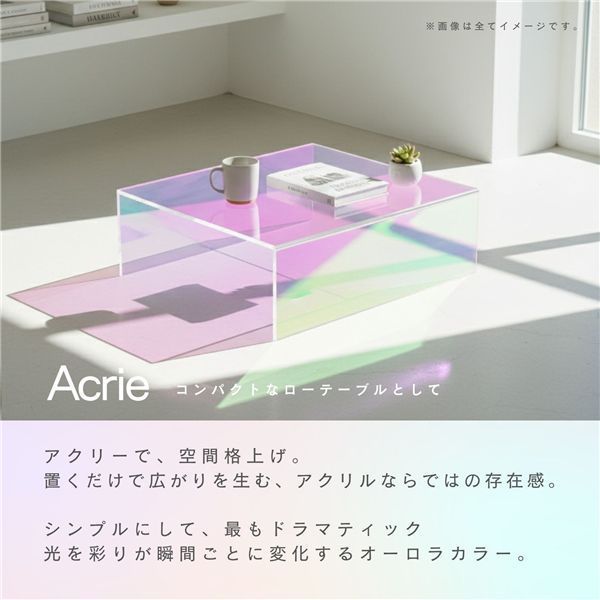  アクリー コの字ラック オーロラ ホログラム お掃除ロボット収納 ディスプレイ シェルフ 収納 配線カバー ミニテーブル 花台 サイドテーブル 推し活 空間活用 アクリル製 韓国インテリア 完成品 NK-871 調味料セット シュガーポット その他 キッチン収納 ラック