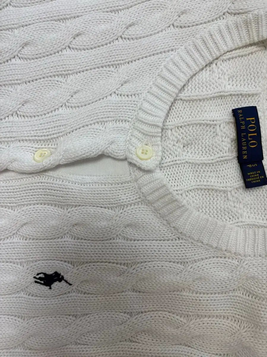 Polo by Ralph Lauren ケーブルニットカーディガン S 白 POLO RALPH LAUREN（ポロ・ラルフローレン） Polo Ralph Lauren KIDS
