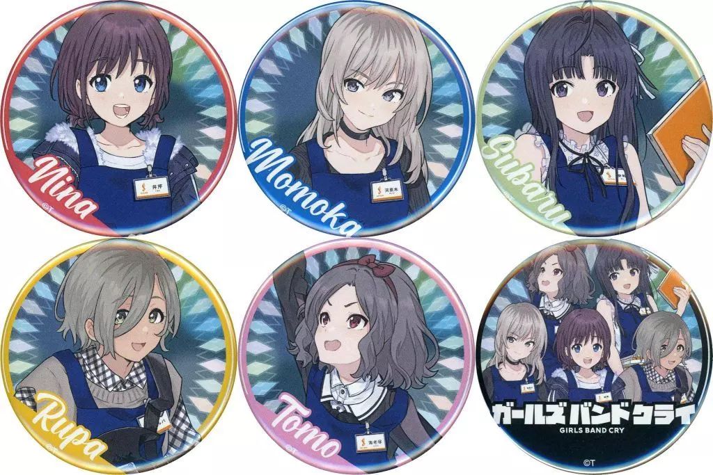 中古】バッジ・ビンズ 全6種セット 「ガールズバンドクライ×島村楽器
