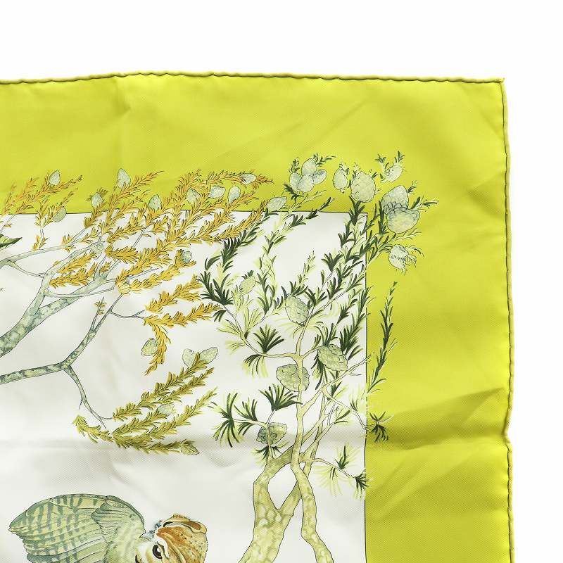 エルメス HERMES カレ90 AU COEUR DES BOIS 森の中で スカーフ 絹