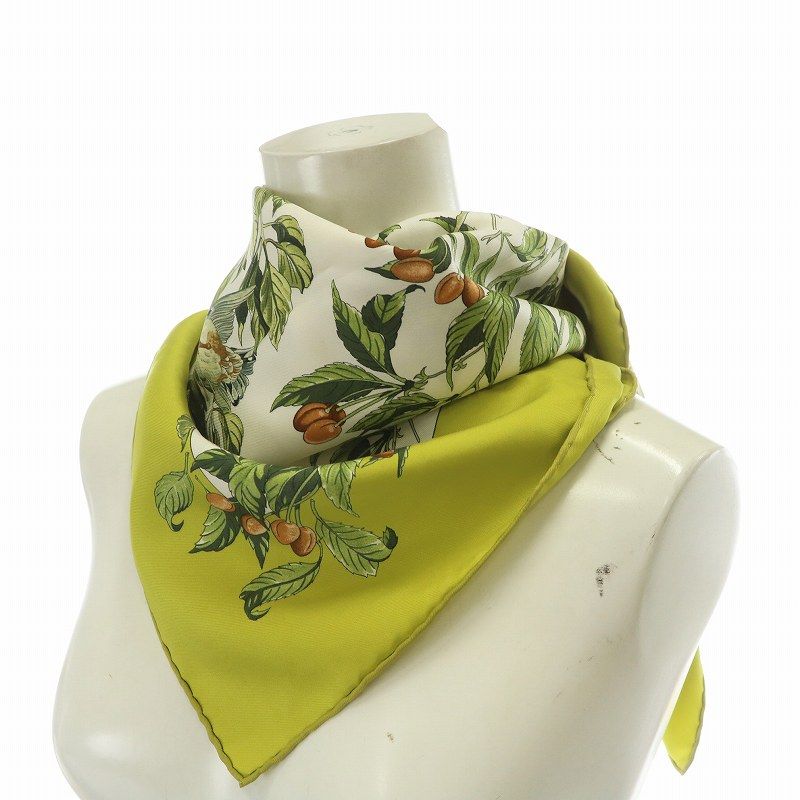 エルメス HERMES カレ90 AU COEUR DES BOIS 森の中で スカーフ 絹