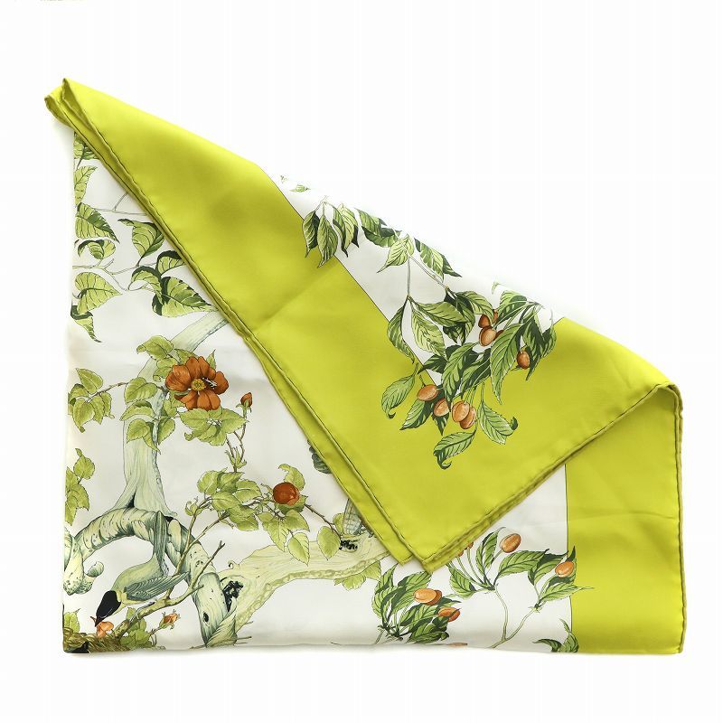 エルメス HERMES カレ90 AU COEUR DES BOIS 森の中で スカーフ 絹