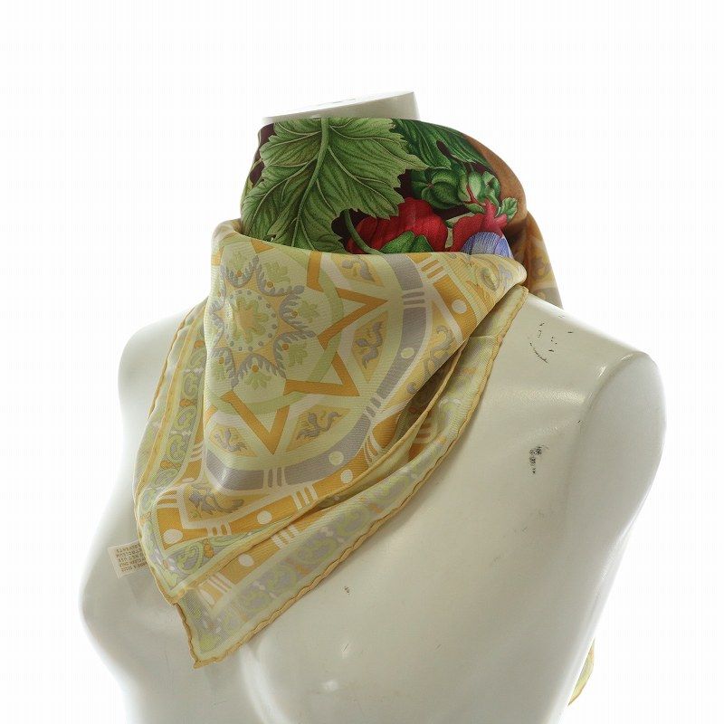 グッチ GUCCI ヴィンテージ 大判 スカーフ ストール ショール シルク