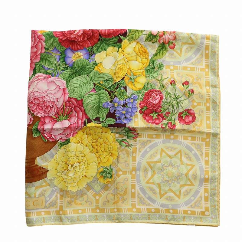 グッチ GUCCI ヴィンテージ 大判 スカーフ ストール ショール シルク