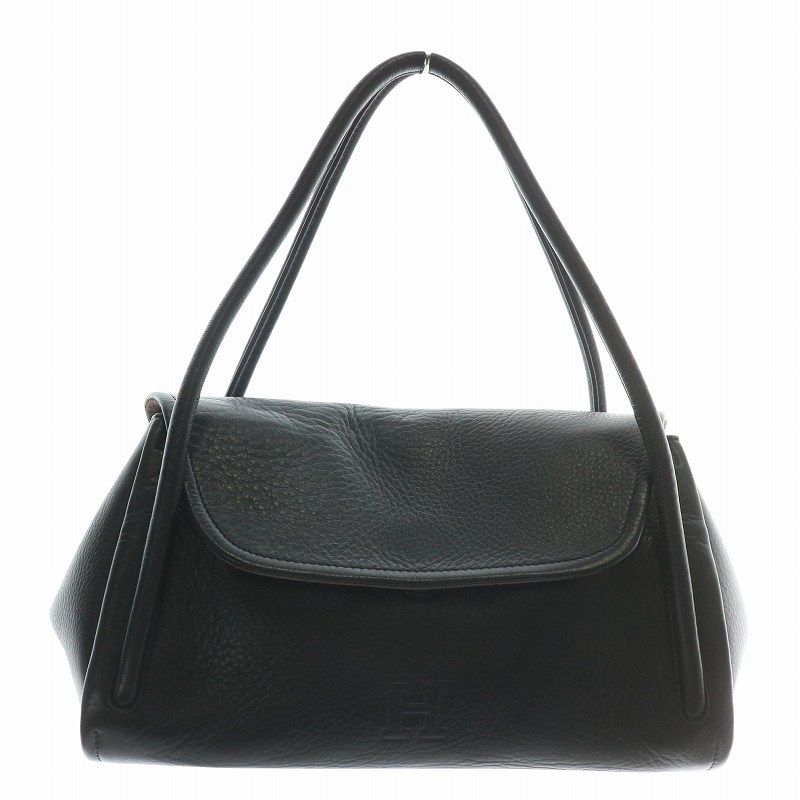 ヒロフ HIROFU ハンドバッグ シボ革 レザー ショップ マグネット ロゴ
