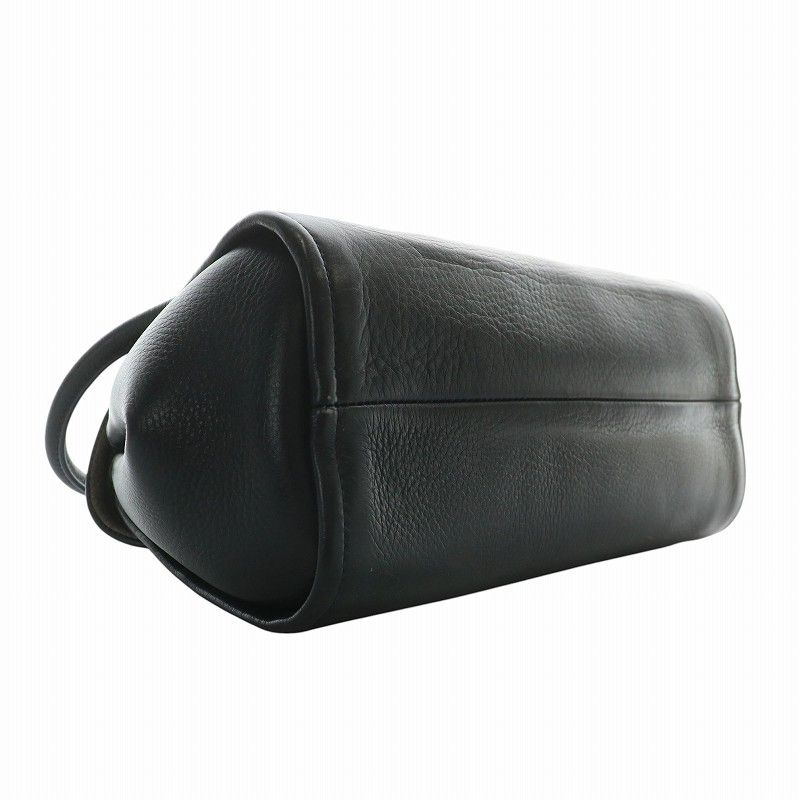 ヒロフ HIROFU ハンドバッグ シボ革 レザー ショップ マグネット ロゴ