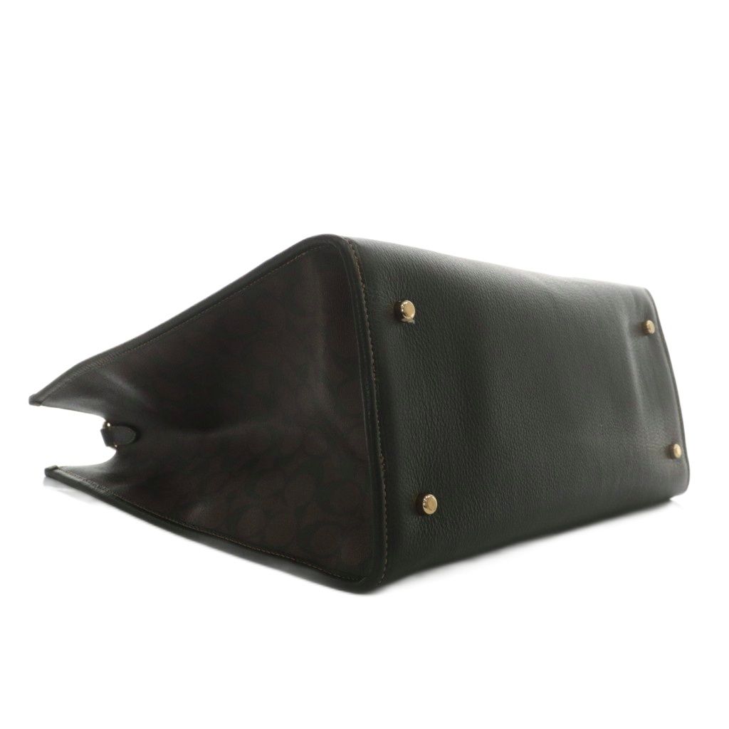 【中古】COACH デンプシー トート 40 トートバッグ ショルダー 2WAY PVC レザー シグネチャー ロゴ 茶色 黒 C7239 コーチ COACH デンプシー トート 40 トートバッグ ショルダー 2WAY PVC