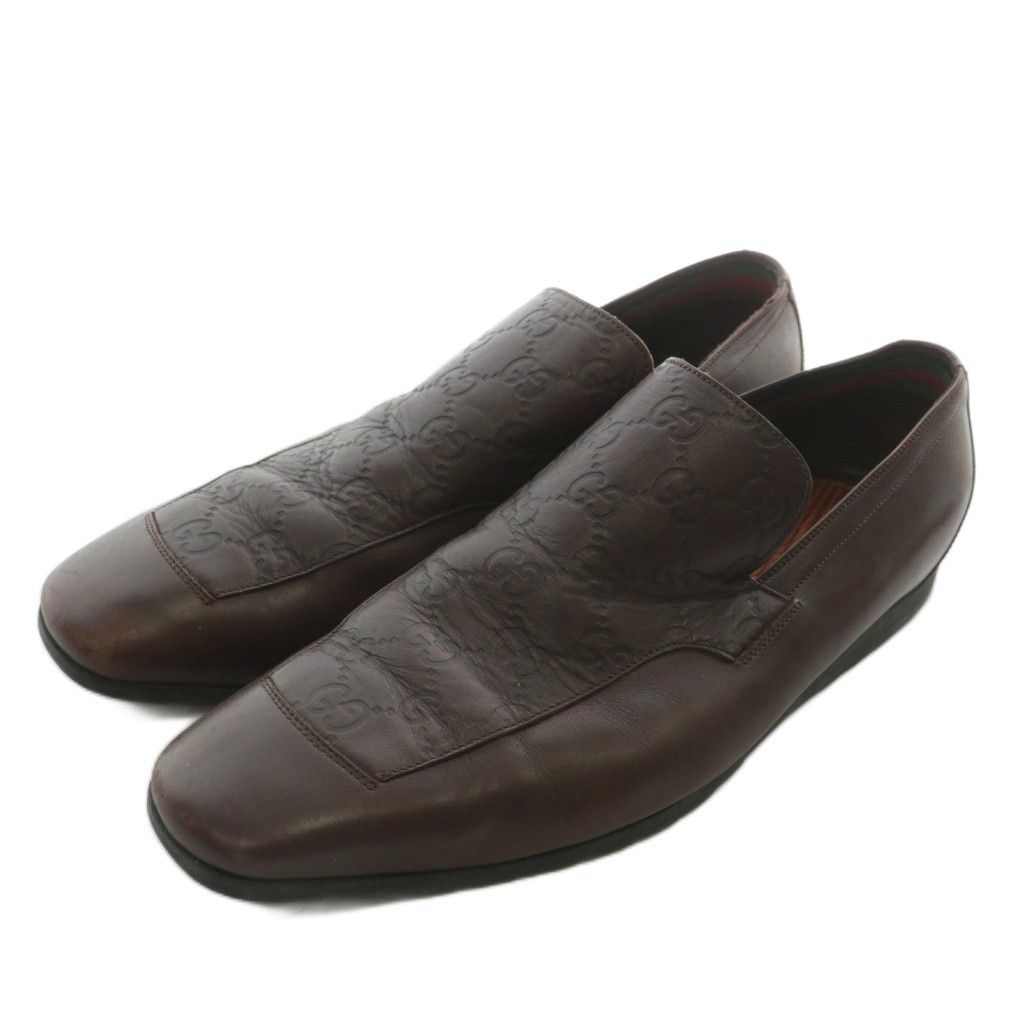 グッチ GUCCI ローファー スリッポン レザー スクエアトゥ グッチシマ