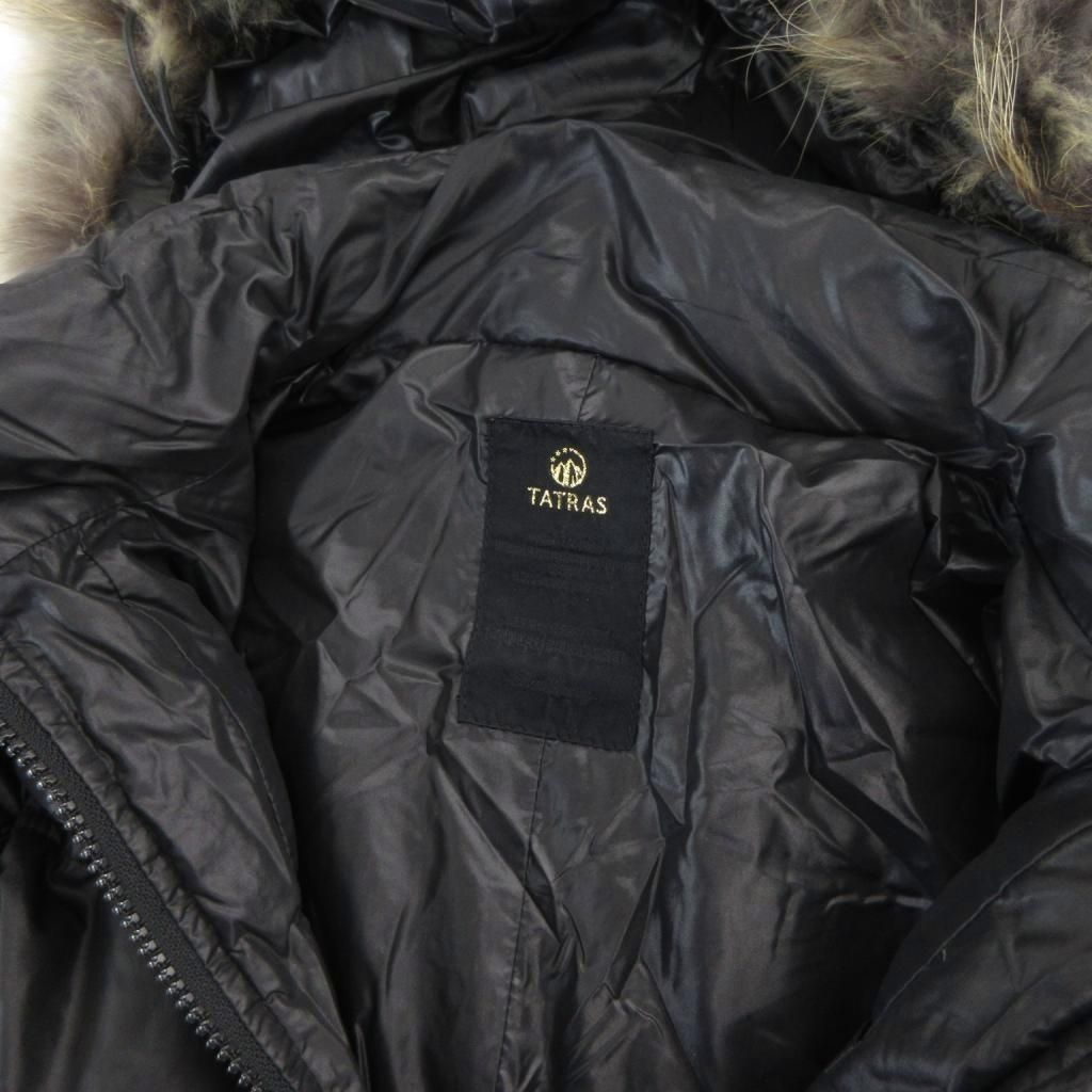 タトラス TATRAS ダウンコート ナイロン ラクーンファー フード付き 黒