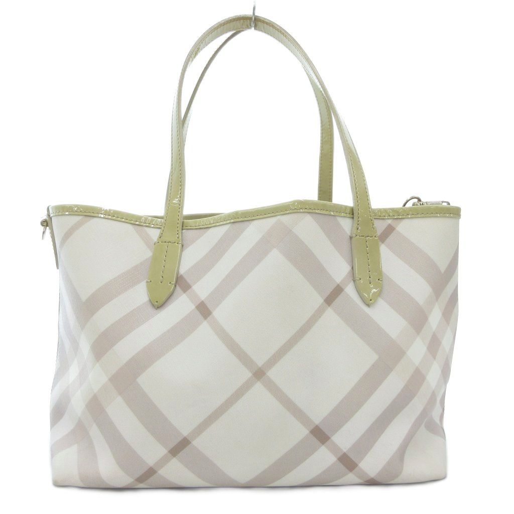 美品バーバリーBurberry ベージュ トートバッグ本物 バーバリー BURBERRY トートバッグ チェック柄 ポーチ ベージュ /AE