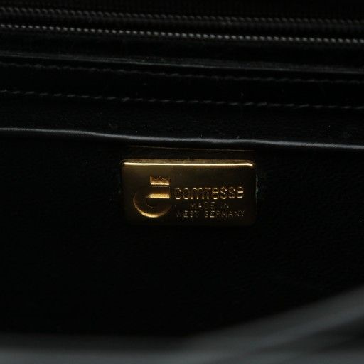 コンテス Comtesse ハンドバッグ ホースヘアー レザー ゴールド金具 黒