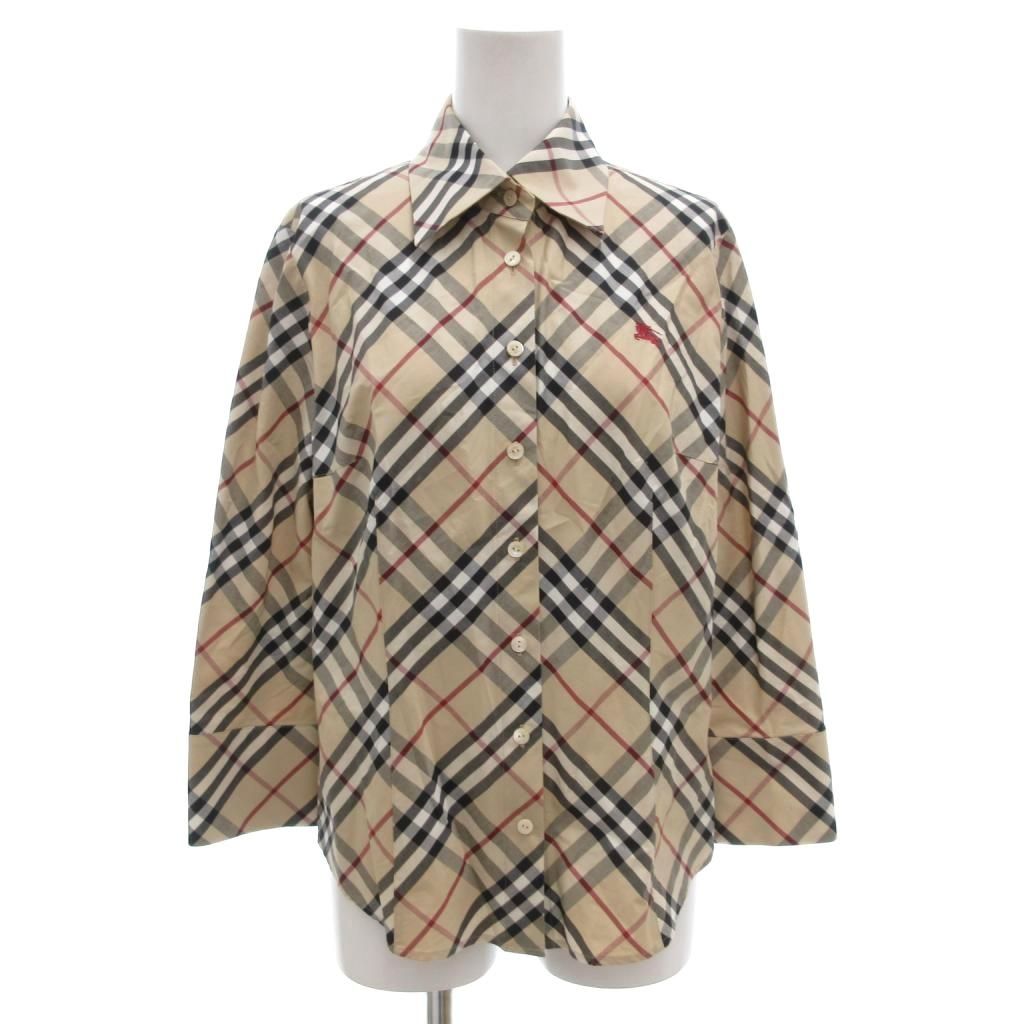 【中古】バーバリー ロンドン BURBERRY LONDON 美品 シャツ ブラウス 40 M ノバチェック ロゴ刺繍 長袖 ベージュ バーバリー ロンドン BURBERRY LONDON 美品 シャツ ブラウス 40 M ノバ