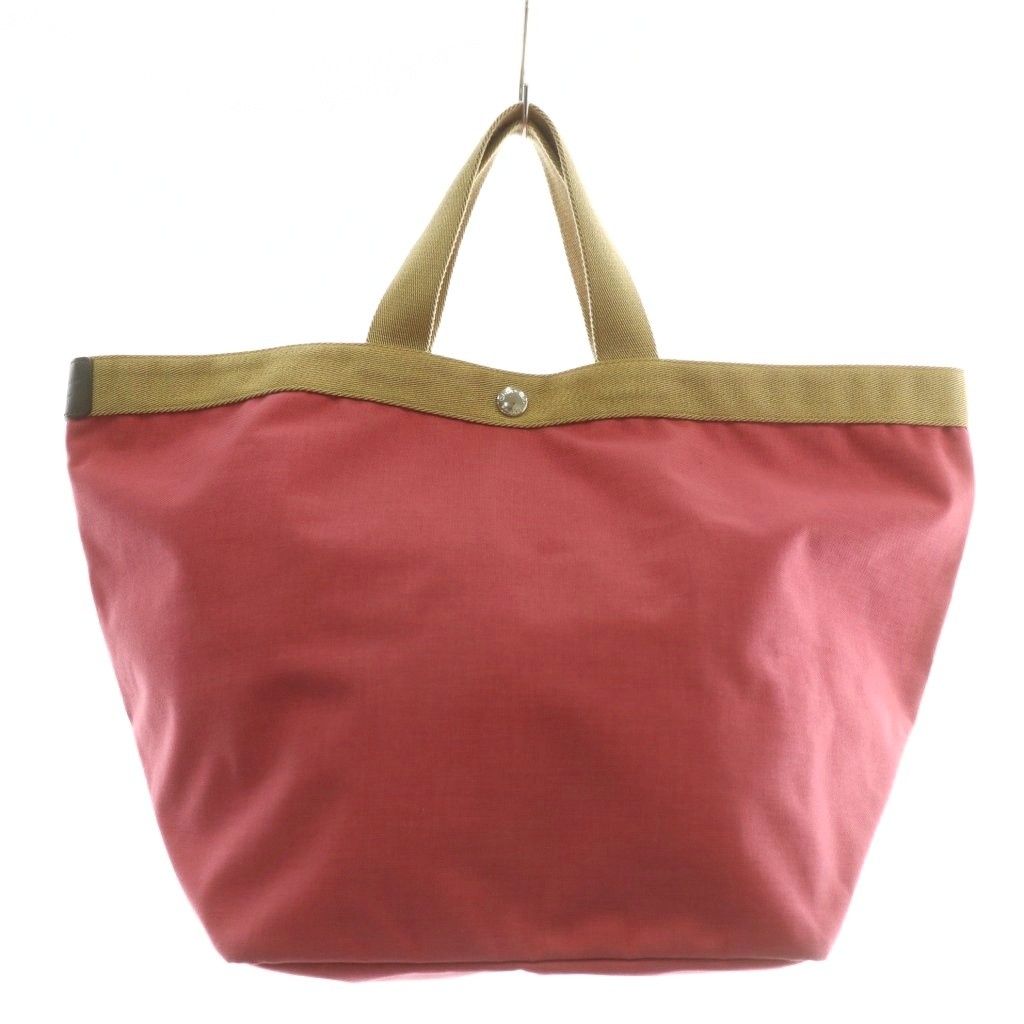 エルベシャプリエ Herve Chapelier トートバッグ ハンド ナイロン ロゴ ピンク ゴールド色 /XZ ■GY18