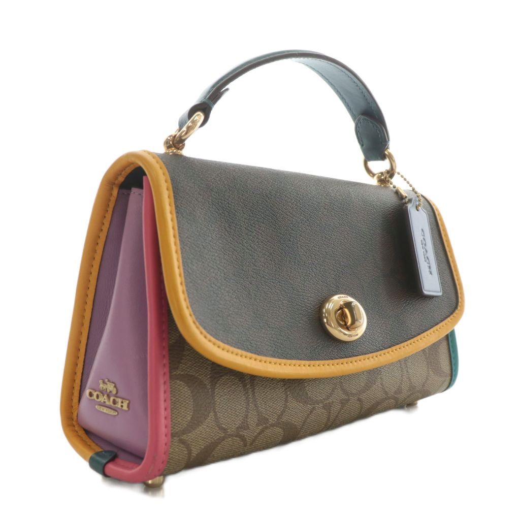 コーチ COACH Tilly Satchel 23 In Colorblock Signature Canvas  