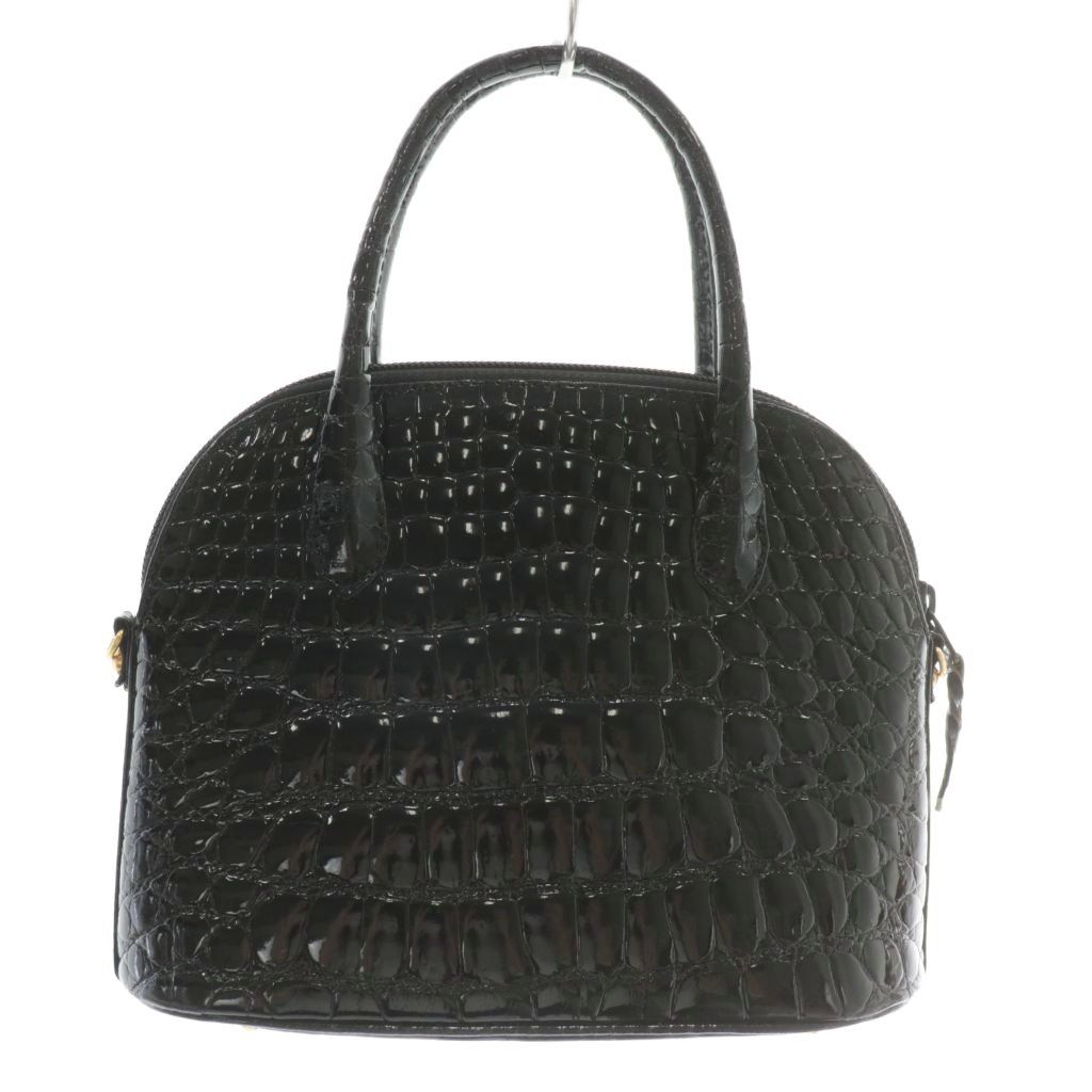 ノーブランド ハンドバッグ ショルダー 2WAY シャイニークロコ レザー